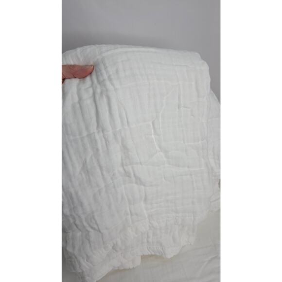 White Gauze Lightweight Cotton Throw Blanket for Couch Breathable 50x70 - Picture 6 of 12
